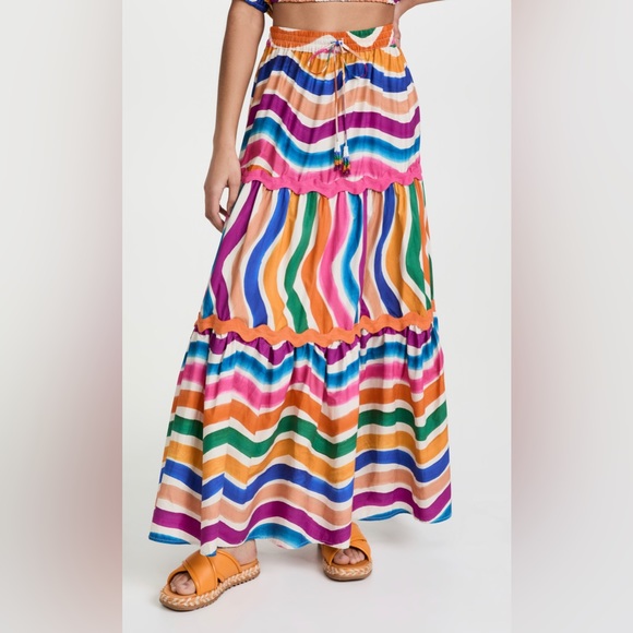 FARM Rio Dresses & Skirts - Farm Rio Full tiered Tropical print skirt, size small